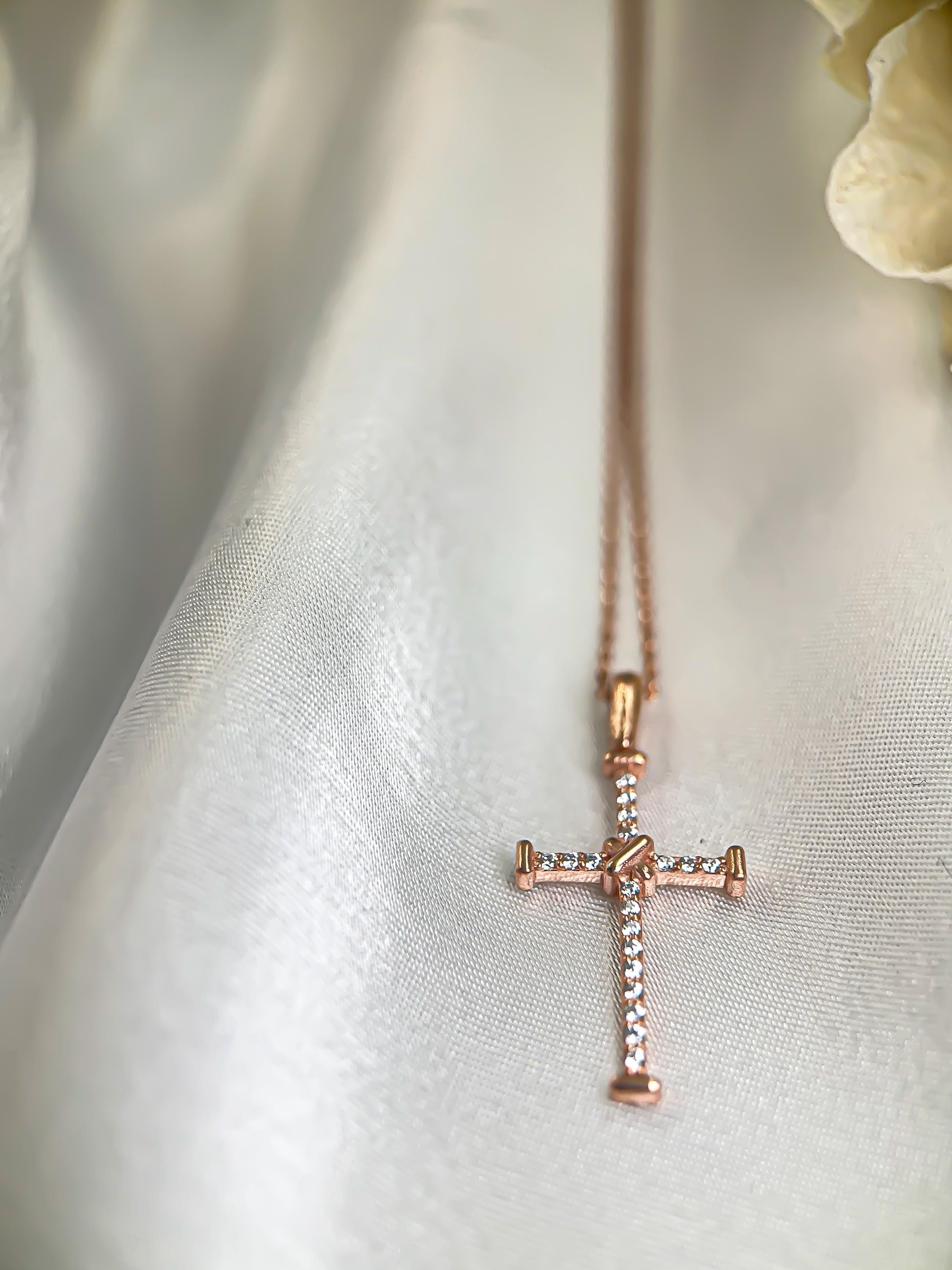 14k Gold Diamond Cross Necklace for Women | Minimalist Diamond Cross Pendant | Elegant 14k Diamond Jewelry | Perfect Graduation Gift