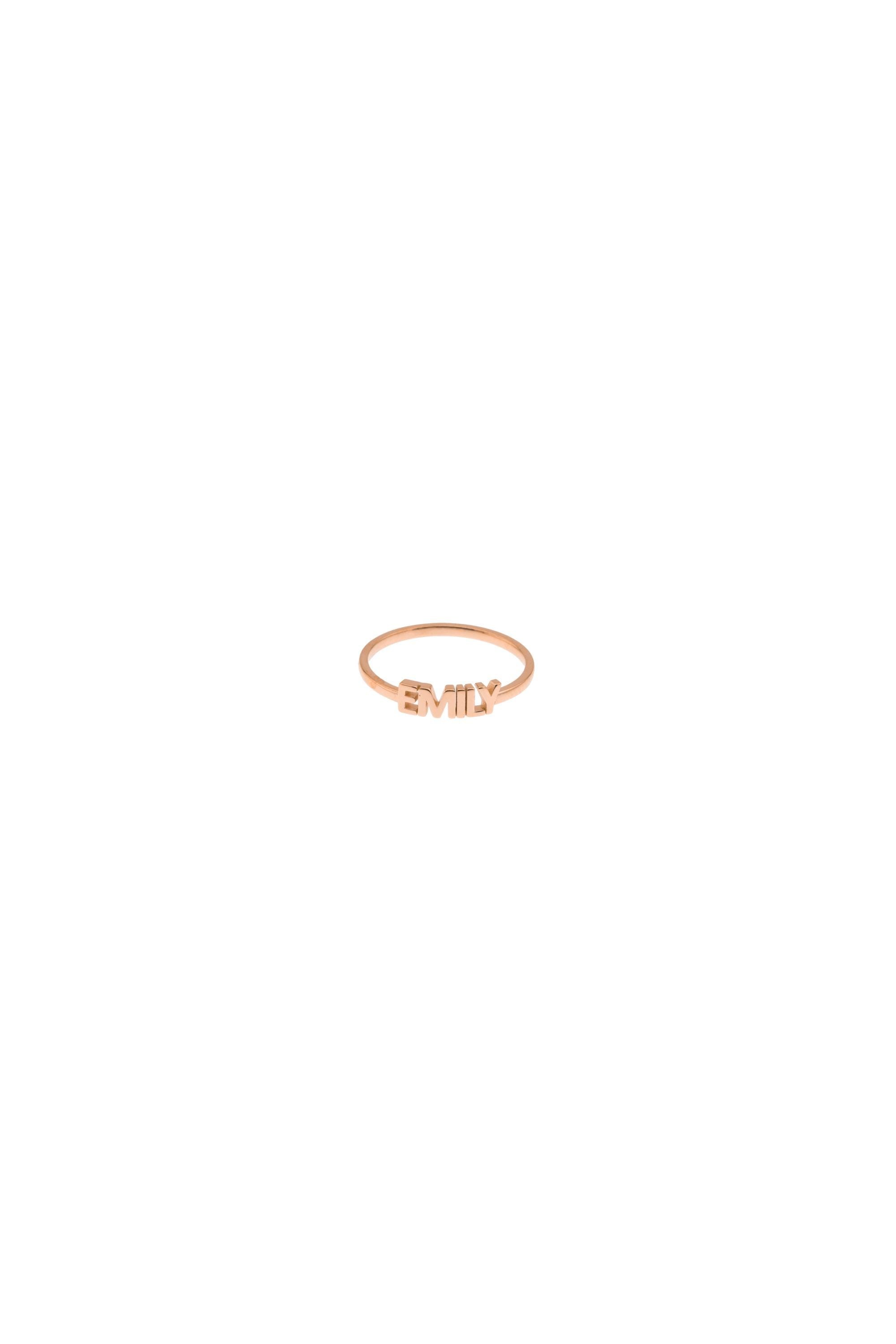 14K Solid Gold Custom Nameplate Ring | Personalized Name Ring | 14K Gold Jewelry | Stackable Gold Rings for Women | Customizable Jewelry