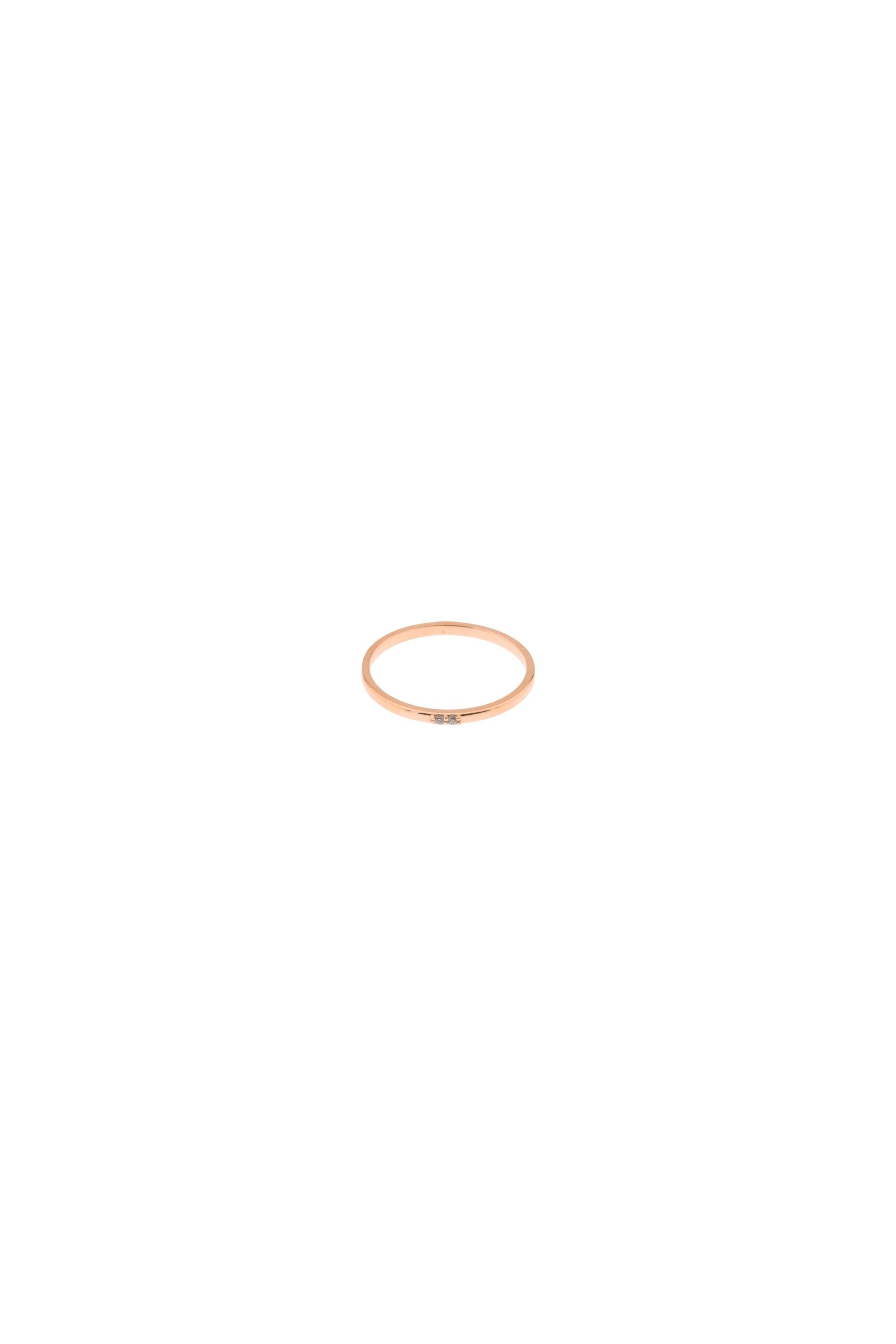14K Solid Gold Minimalist Diamond Ring | Women's Diamond Wedding Band | 14K Gold Stackable Diamond Rings for Women
