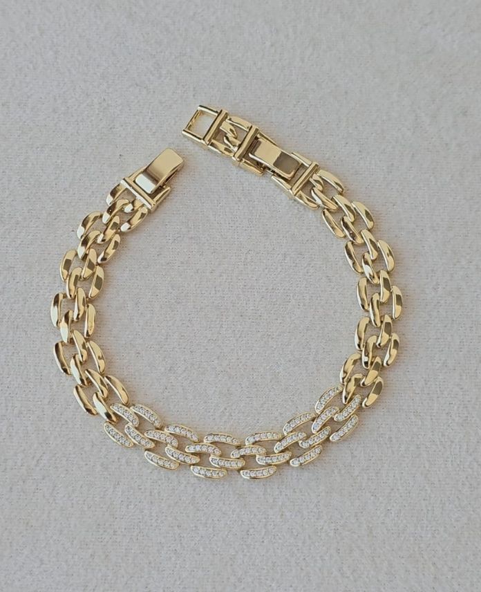 Xuping Zincir Taşlı Gold Bileklik