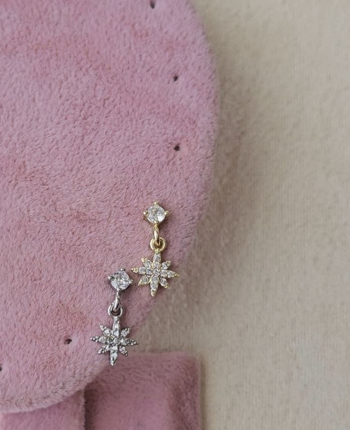 Çelik Sallantılı Yıldız (Arkası Düz) Piercing