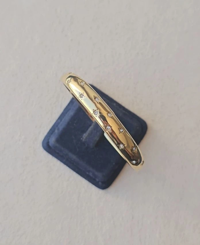 (12 Lİ PAKET İNDİRİMLİ) Çelik Yıldız Taşlı Kelepçe