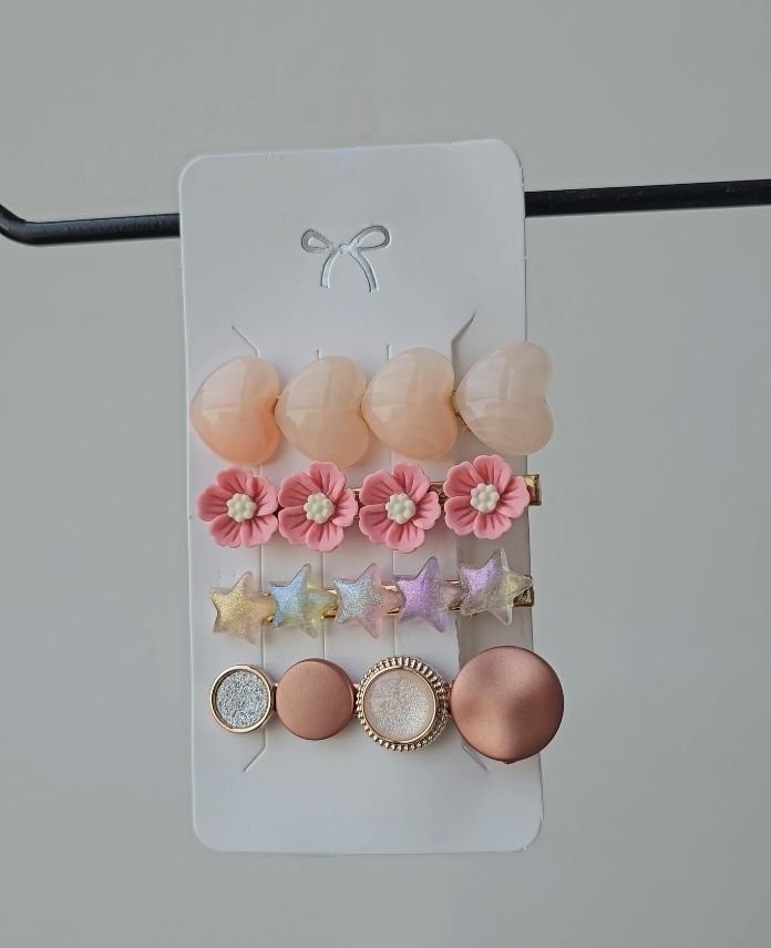 Aksesuar 4 Lü Set Pembe Toka