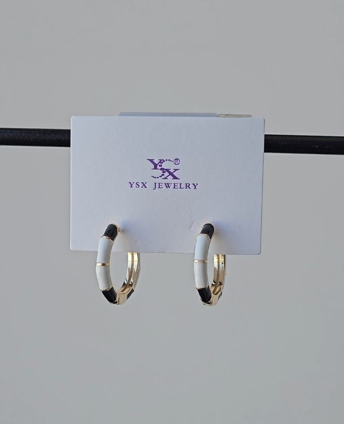 Ysx Halka Siyah Mineli Küpe