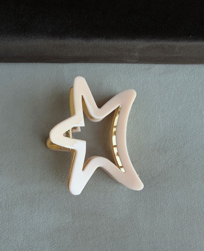 Aksesuar Kemik Yıldız Krem Küpe