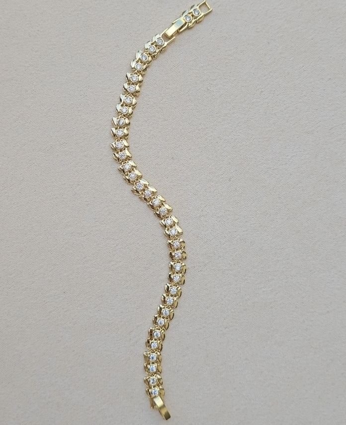Xuping Yuvarlak Taşlı Gold Bileklik
