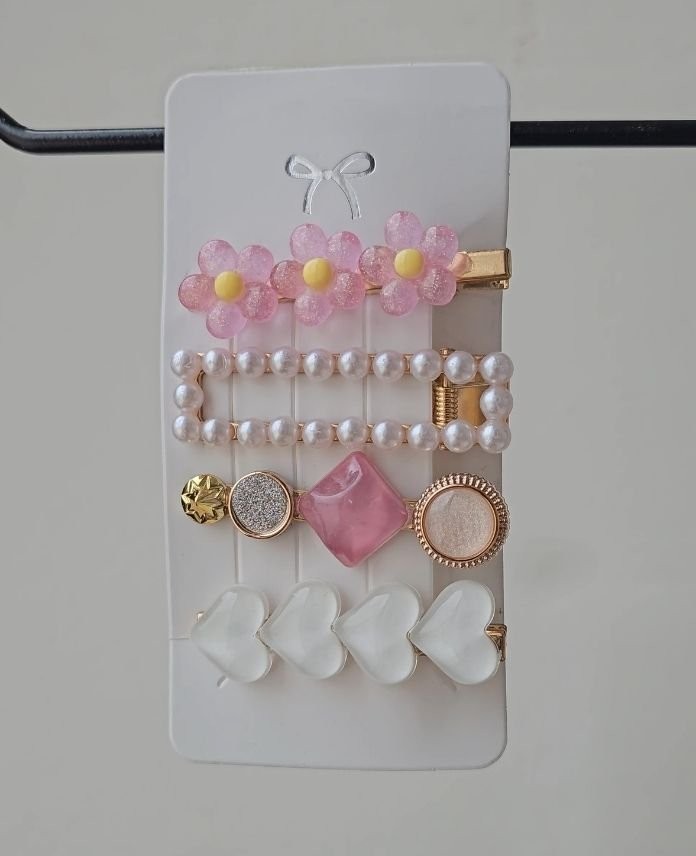 Aksesuar 4 Lü Set Pembe Toka