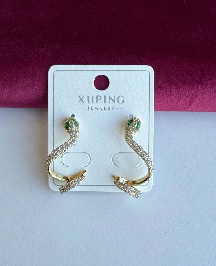 Xuping Yılan Taşlı 14K Küpe