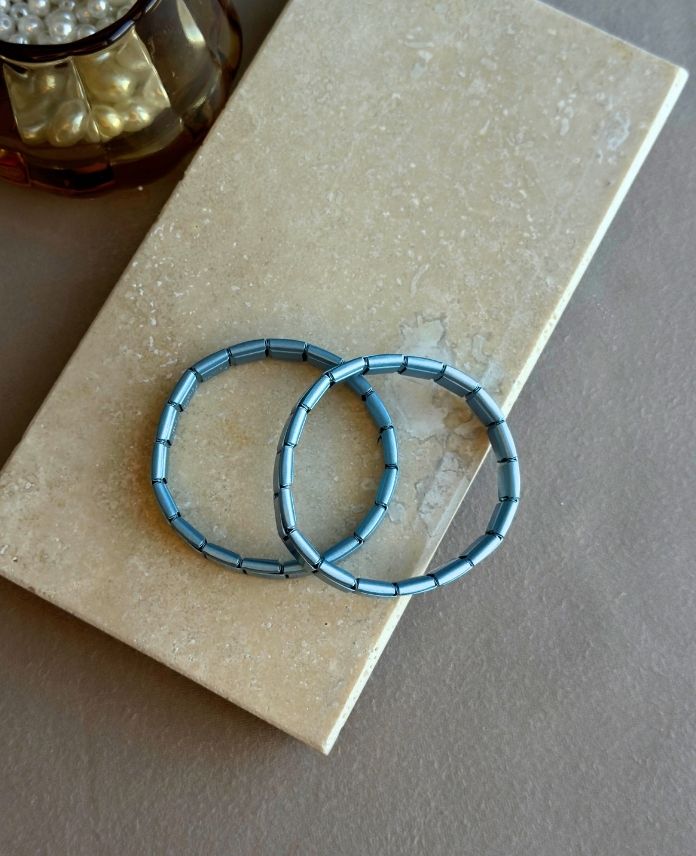 Çelik Esnek Mavi Bileklik