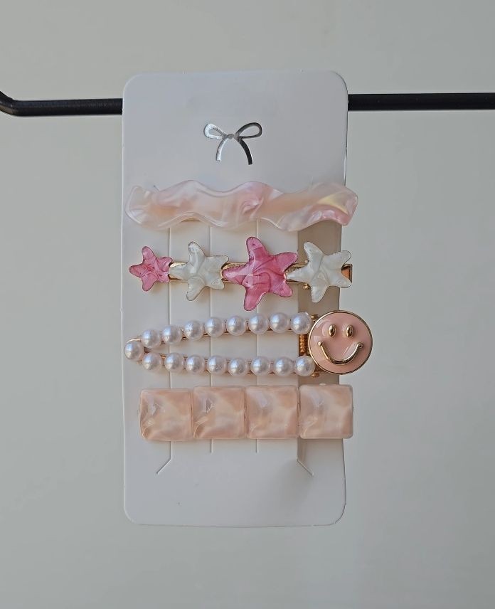 Aksesuar 4 Lü Pembe Set Toka