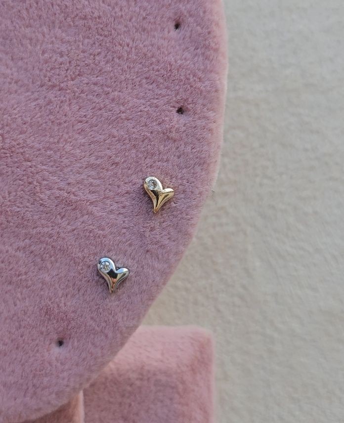 Çelik Kalp Taşlı (Arkası Düz) Piercing
