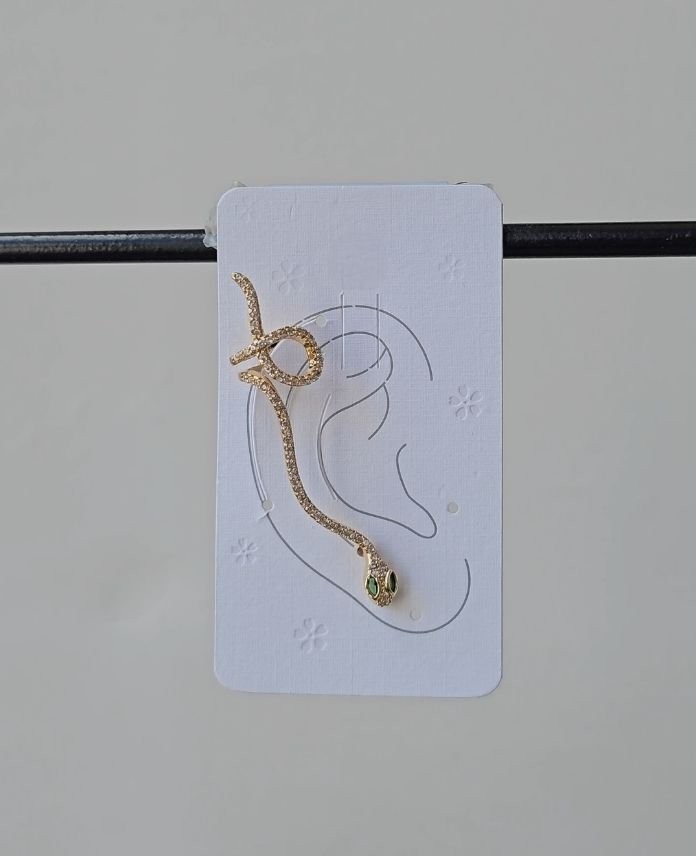Pirinç Yılan Taşlı Earcuff