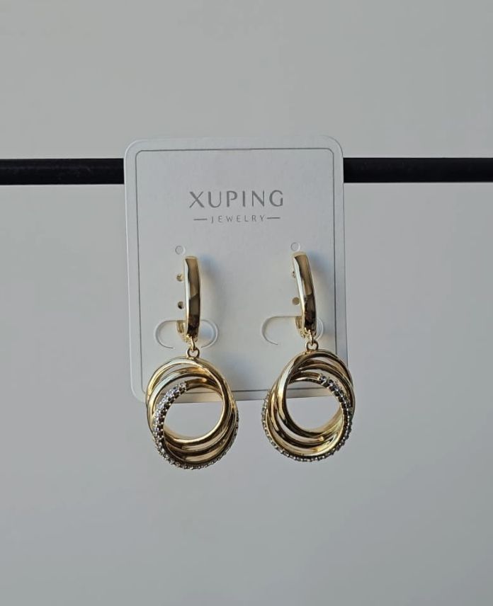 Xuping Yuvarlak Taşlı Gold Küpe