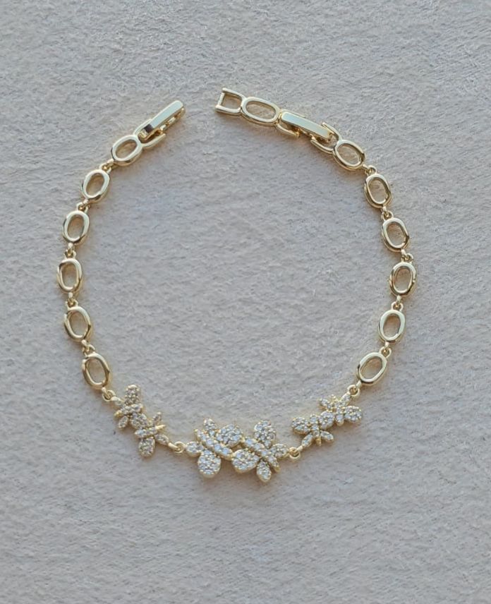 Xuping Kelebek Taşlı Gold Bileklik