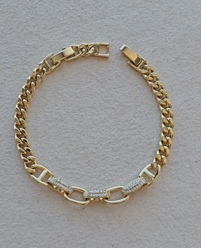 Xuping Zincir Taşlı Gold Bileklik
