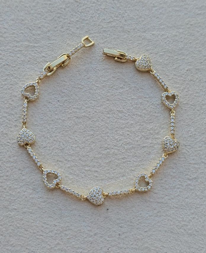 Xuping Kalp Taşlı Gold Bileklik
