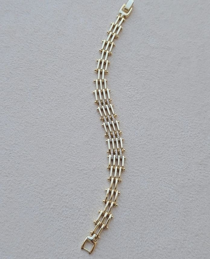 Xuping Şerit Taşlı Gold Bileklik