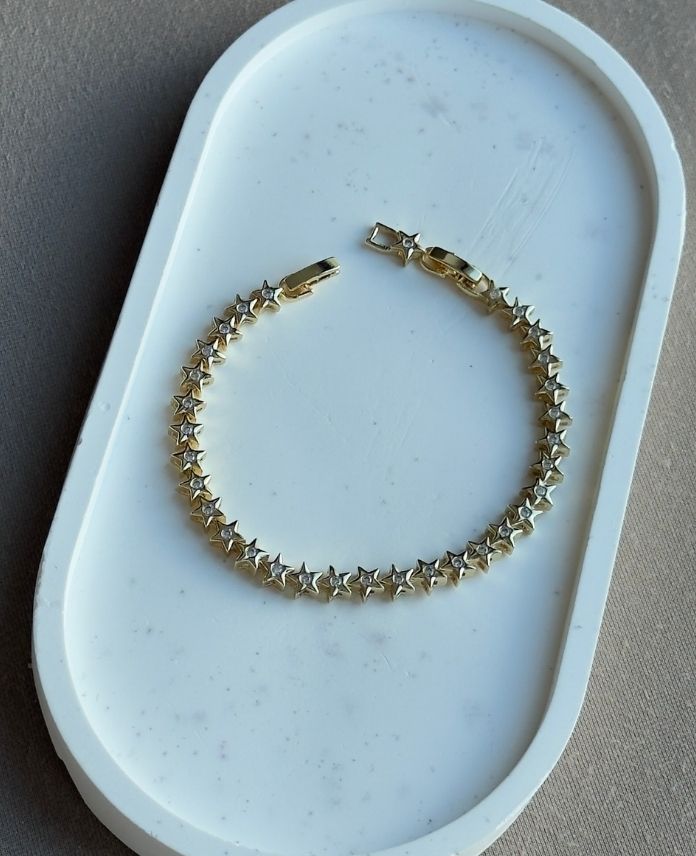 Cm Yıldız Taşlı 14K Bileklik