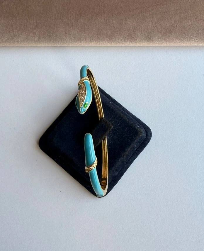 Pirinç Vip Taşlı Mineli Kelepçe