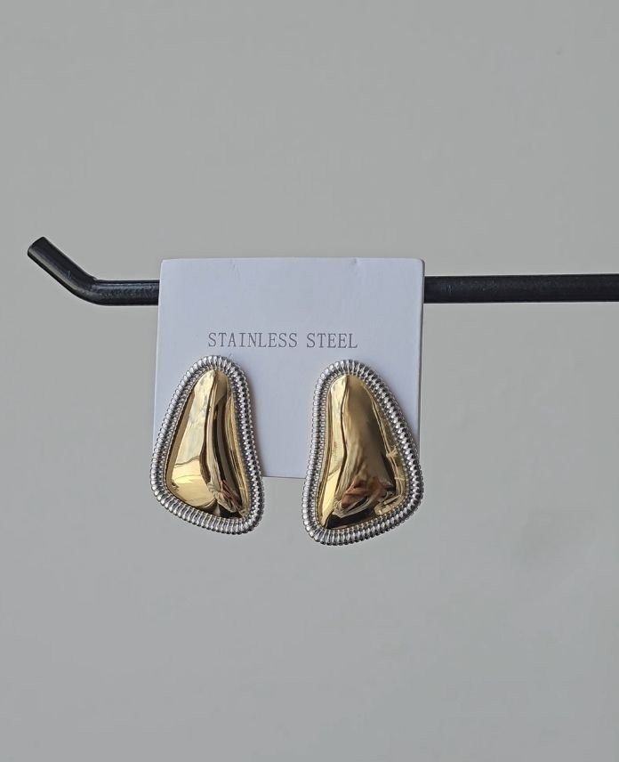 Çelik Vintege Gold-Silver Küpe