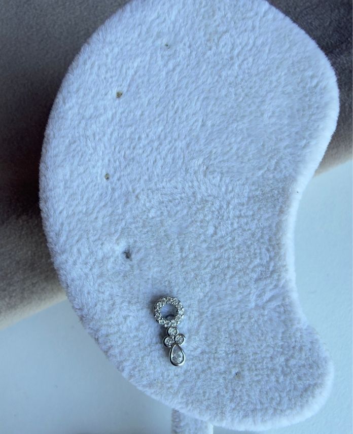 Çelik Yuvarlak Taşlı (Arkası Düz) Piercing