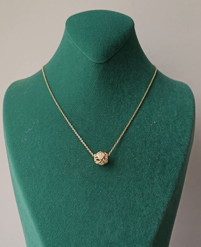 Xuping Yuvarlak Taşlı Gold Kolye
