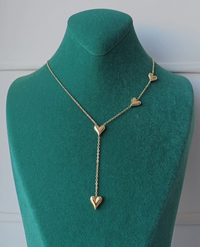 (12 Lİ PAKET İNDİRİMLİ) Çelik 4 Kalp Kolye