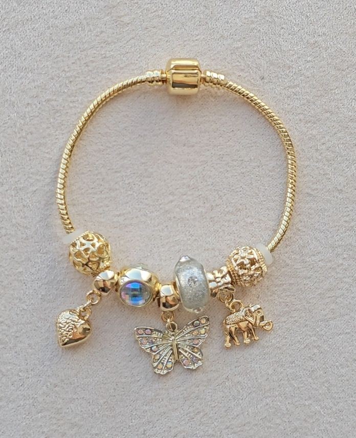 Pndr Gold Gerçek Kelebek Beyaz