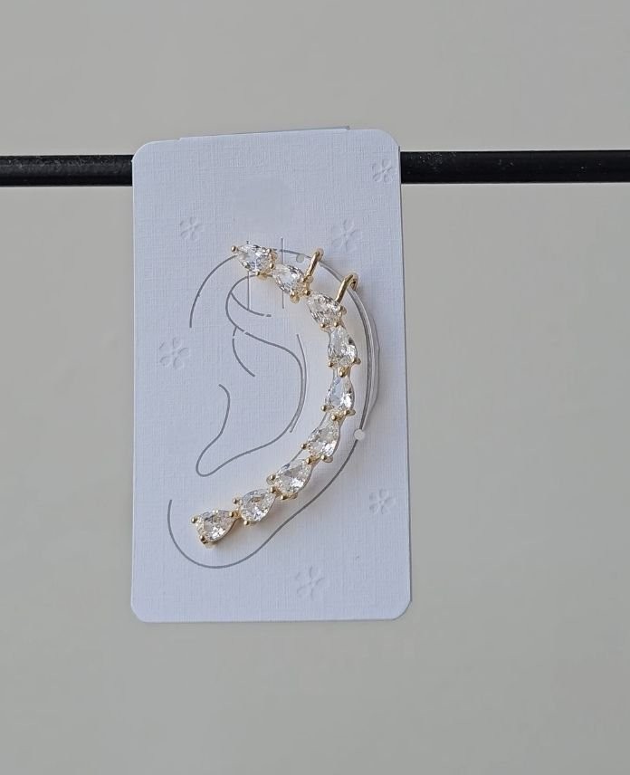 Pirinç Damla Taşlı Earcuff