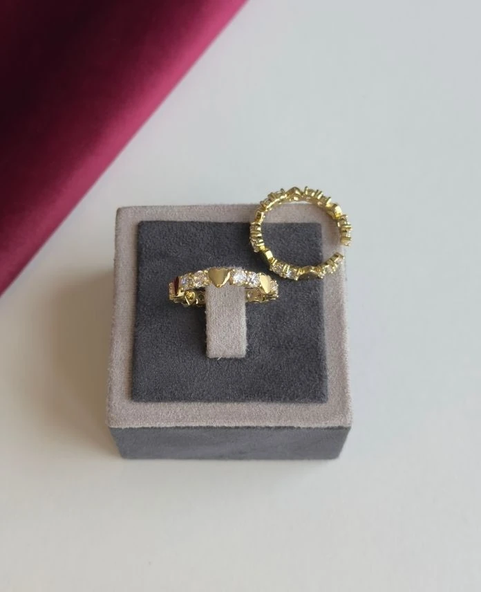 Xuping Ayarlamalı Kalp Taşlı 14K Yüzük