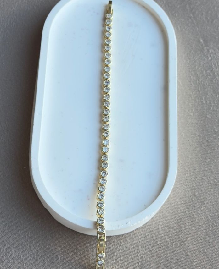 Cm Yuvarlak Taşlı 14K Bileklik