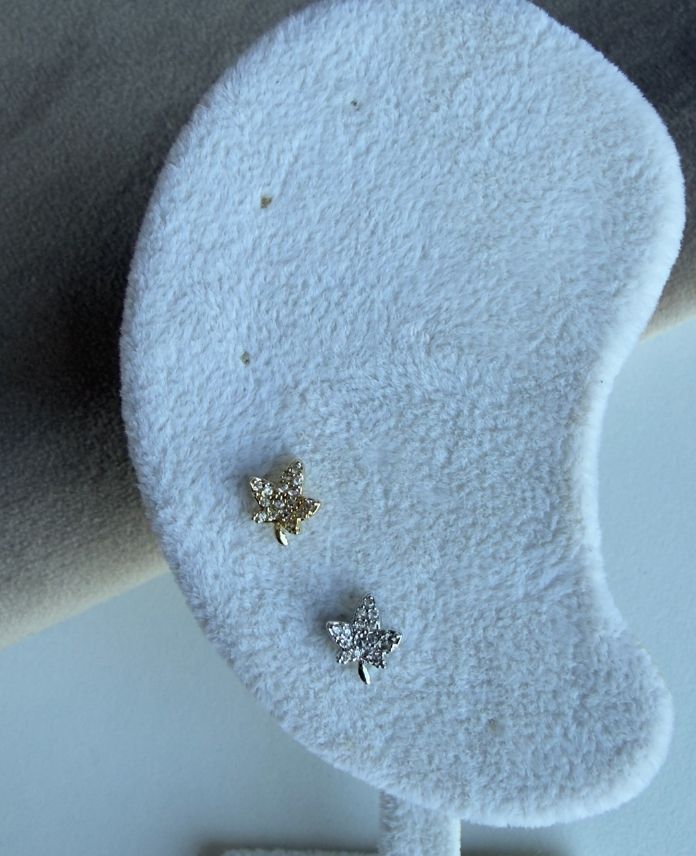 Çelik Yaprak Taşlı (Arkası Düz) Piercing