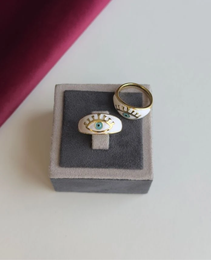 Xuping Numaralı Göz Beyaz 14K Yüzük