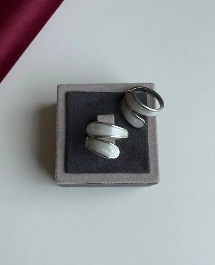 Çelik Ayarlamalı Elips Sedef Yüzük