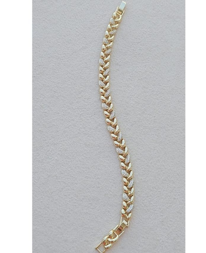 Xuping Yaprak Desen Taşlı Gold Bileklik