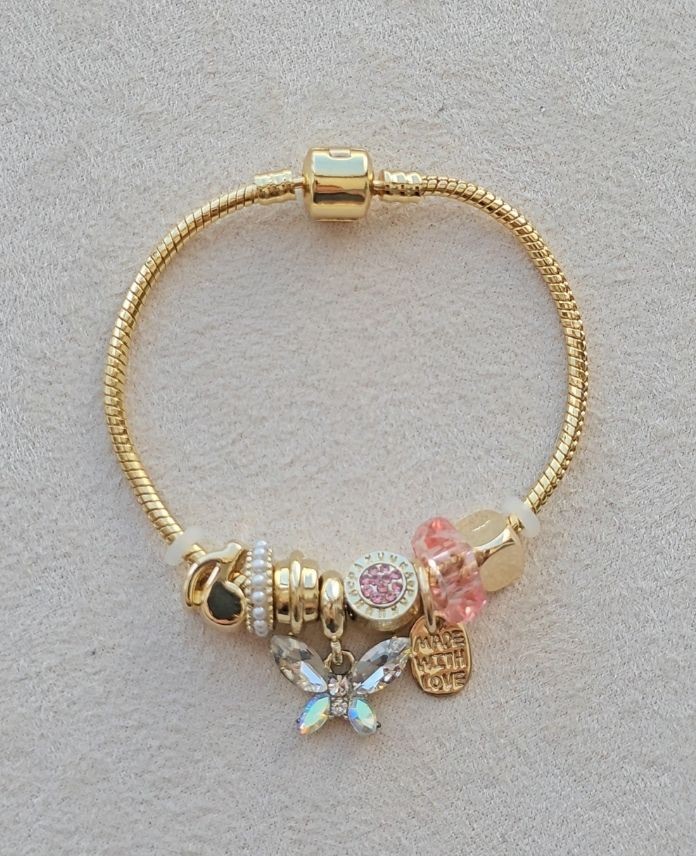 Pndr Gold Gerçek Kelebek Pembe