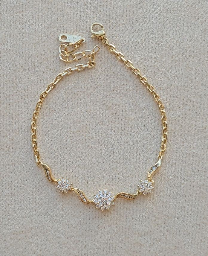 Xuping Çiçek Taşlı Gold Bileklik