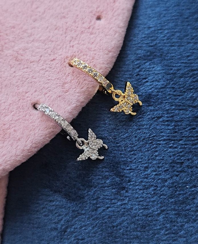 Pirinç Helix Sallantılı Kelebek Piercing