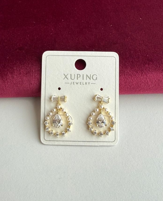 Xuping Kurdele Damla Taşlı 14K Küpe