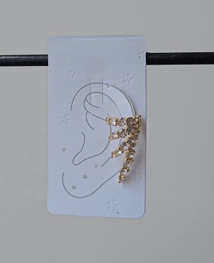 Pirinç 4 Şerit Taşlı Earcuff