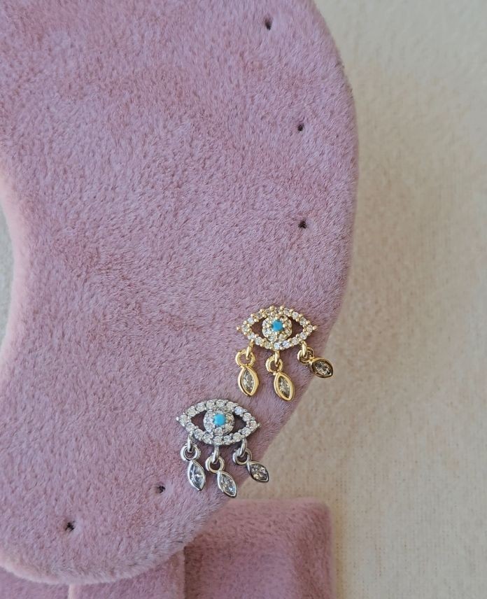 Çelik Göz Taşlı (Arkası Düz) Piercing