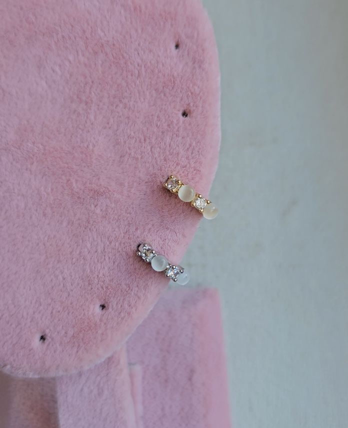 Pirinç Helix İncili Piercing