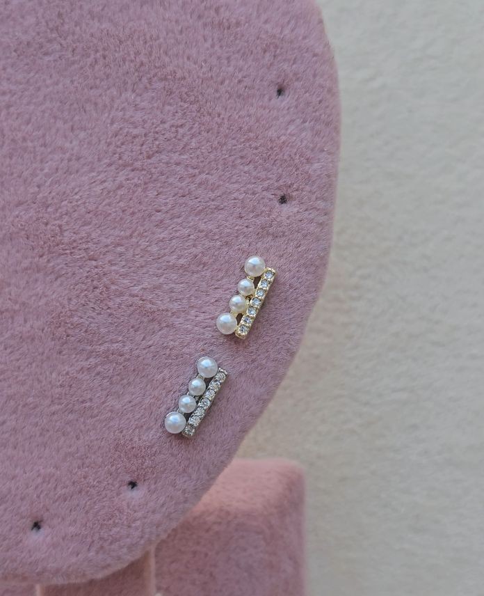 Çelik İncili Taşlı (Arkası Düz) Piercing