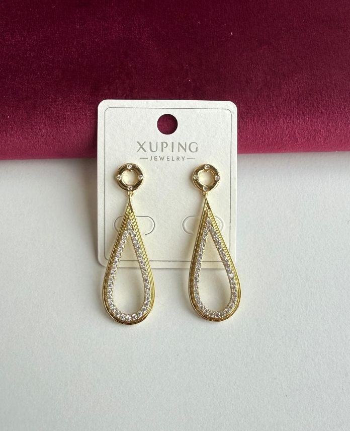 Xuping Elips Taşlı 14K Küpe