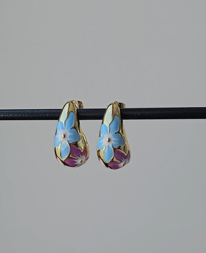 Luxury Damla Çiçek Küpe