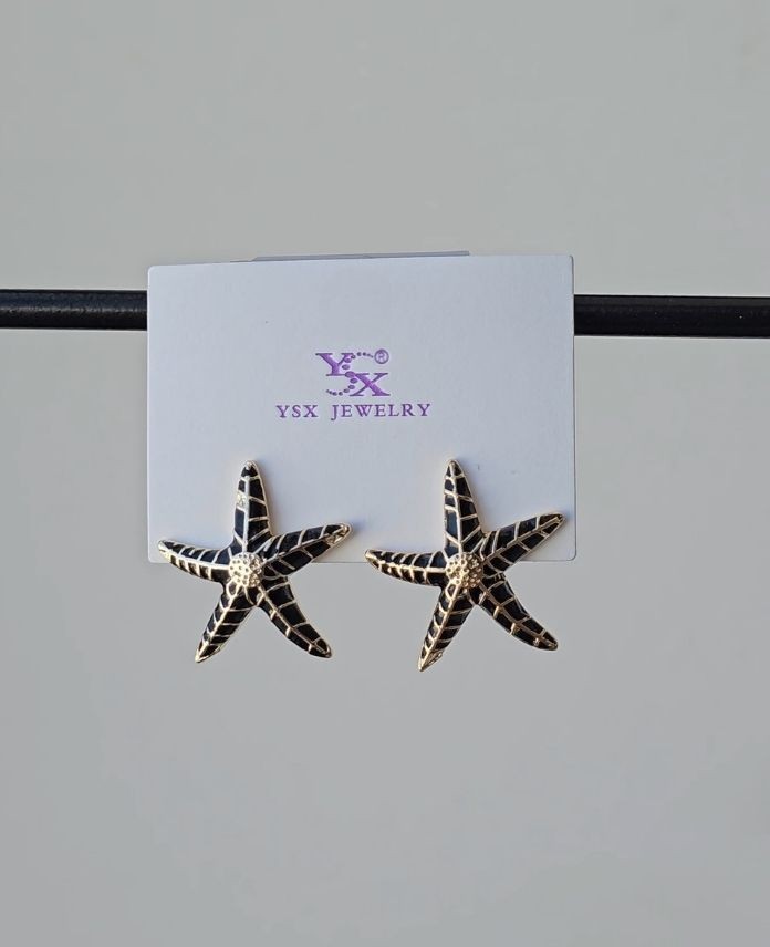 Ysx Yıldız Siyah Küpe