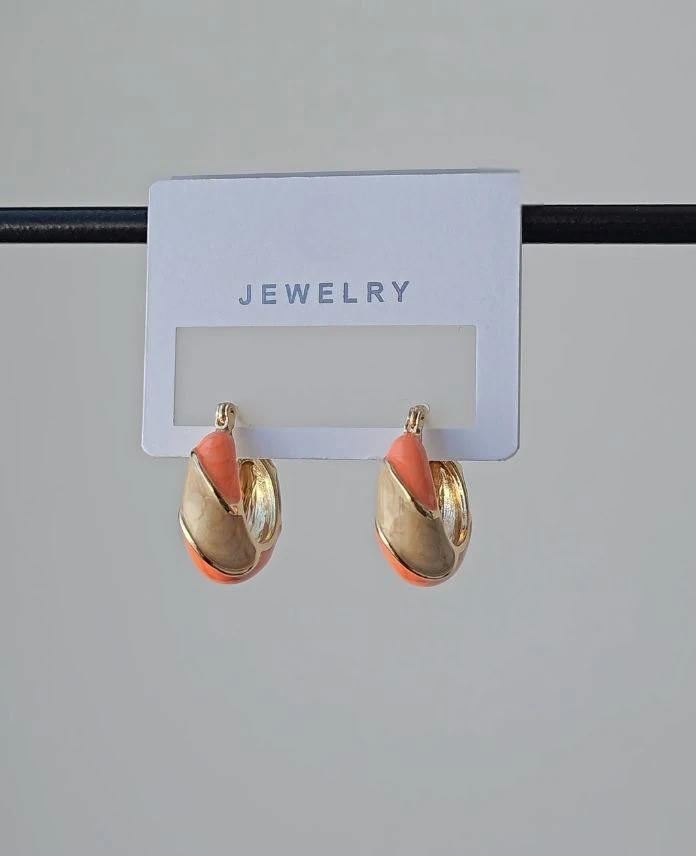 Bijüteri Midye Turuncu Küpe