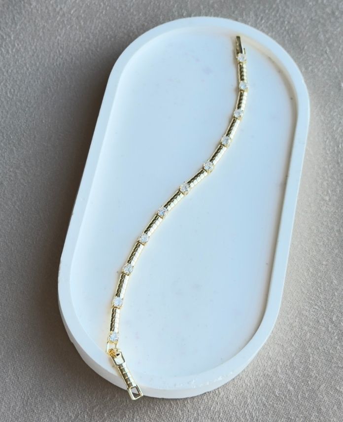 Cm Kare Taşlı 14K Bileklik