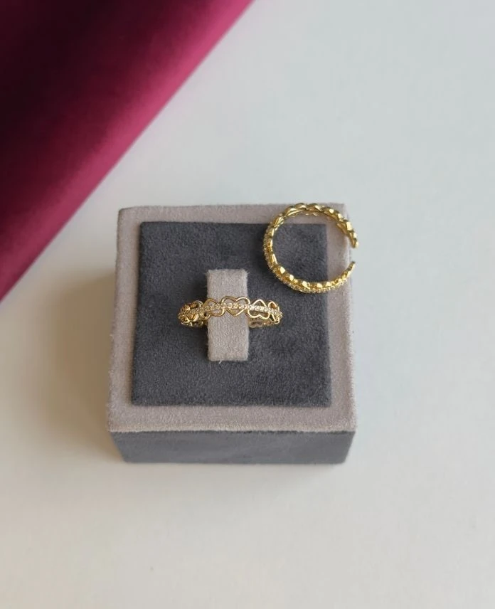 Xuping Ayarlamalı Kalp Taşlı 14K Yüzük