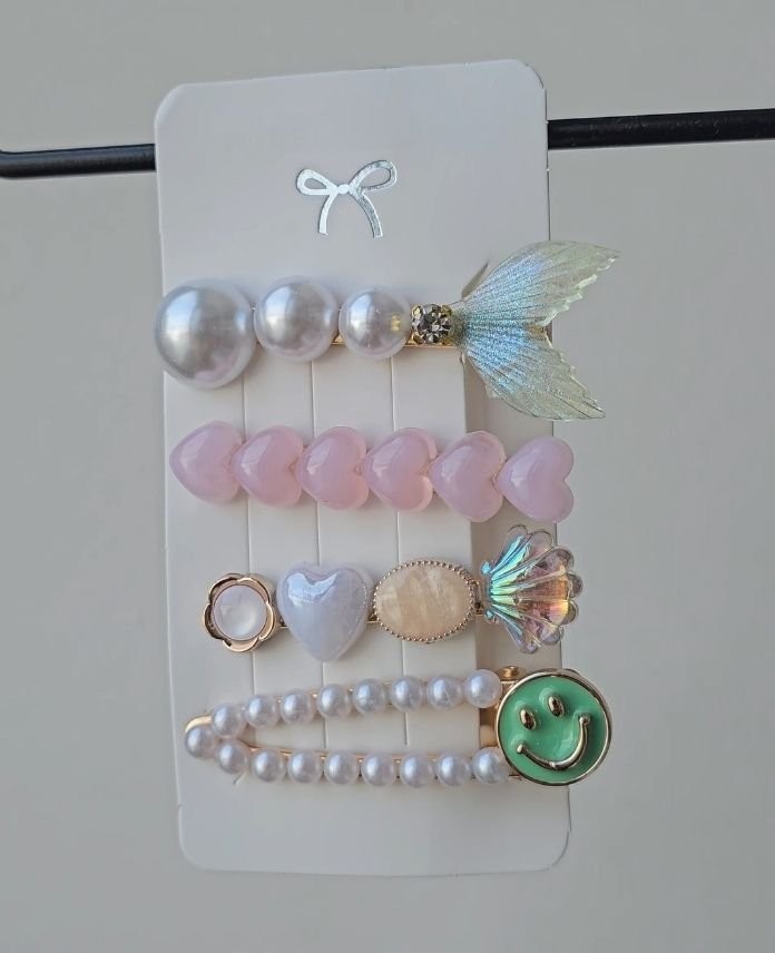 Aksesuar 4 Lü Set Pembe Toka